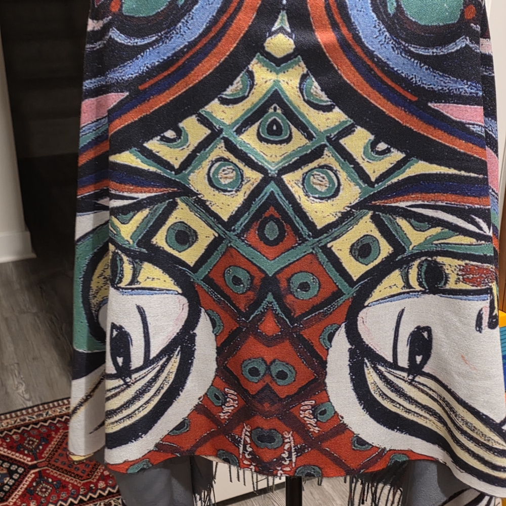 Multicolor Artistic Shawl - Picture 6 of 6